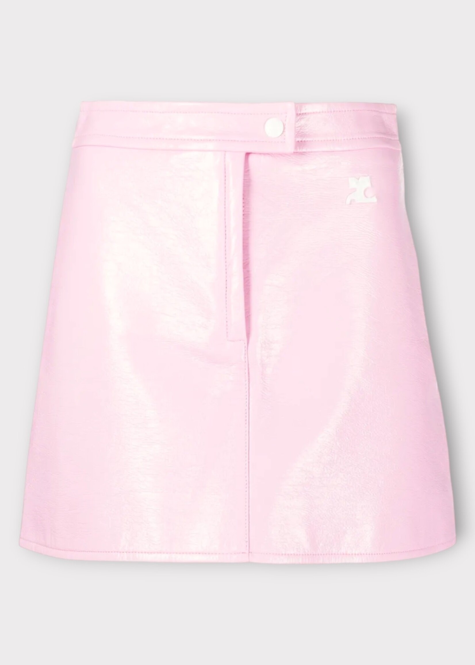 Courreges Courreges Skirt, Pink, Vinyl Reedition Iconic Mini Skirt w/ Logo Embroidery