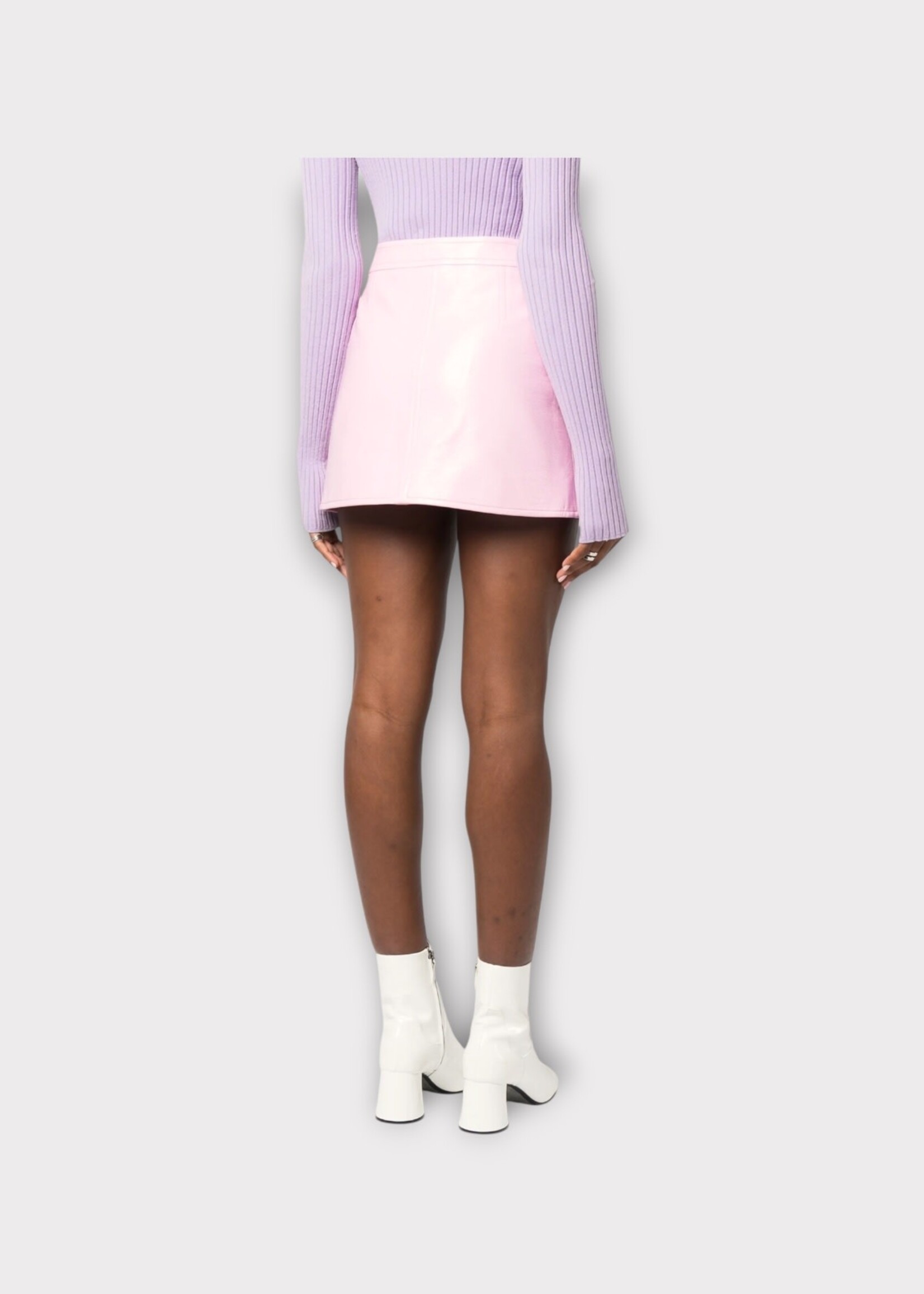 Courreges Courreges Skirt, Pink, Vinyl Reedition Iconic Mini Skirt w/ Logo Embroidery