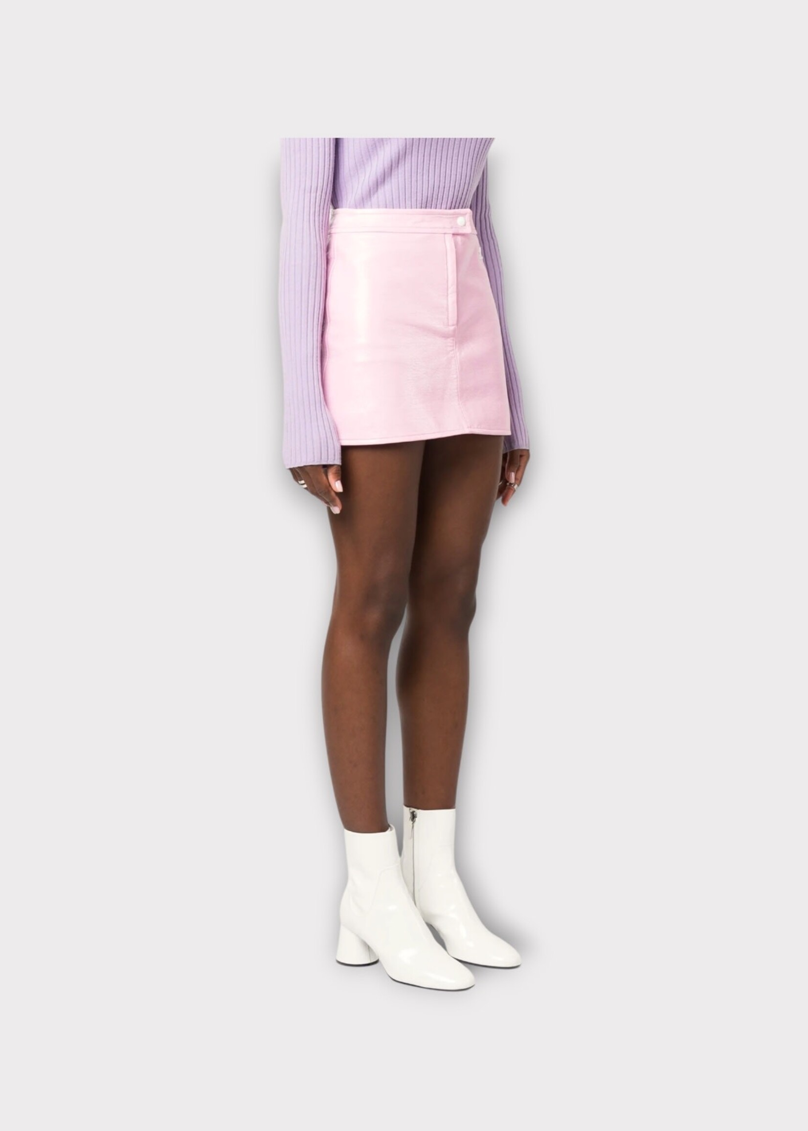 Courreges Courreges Skirt, Pink, Vinyl Reedition Iconic Mini Skirt w/ Logo Embroidery