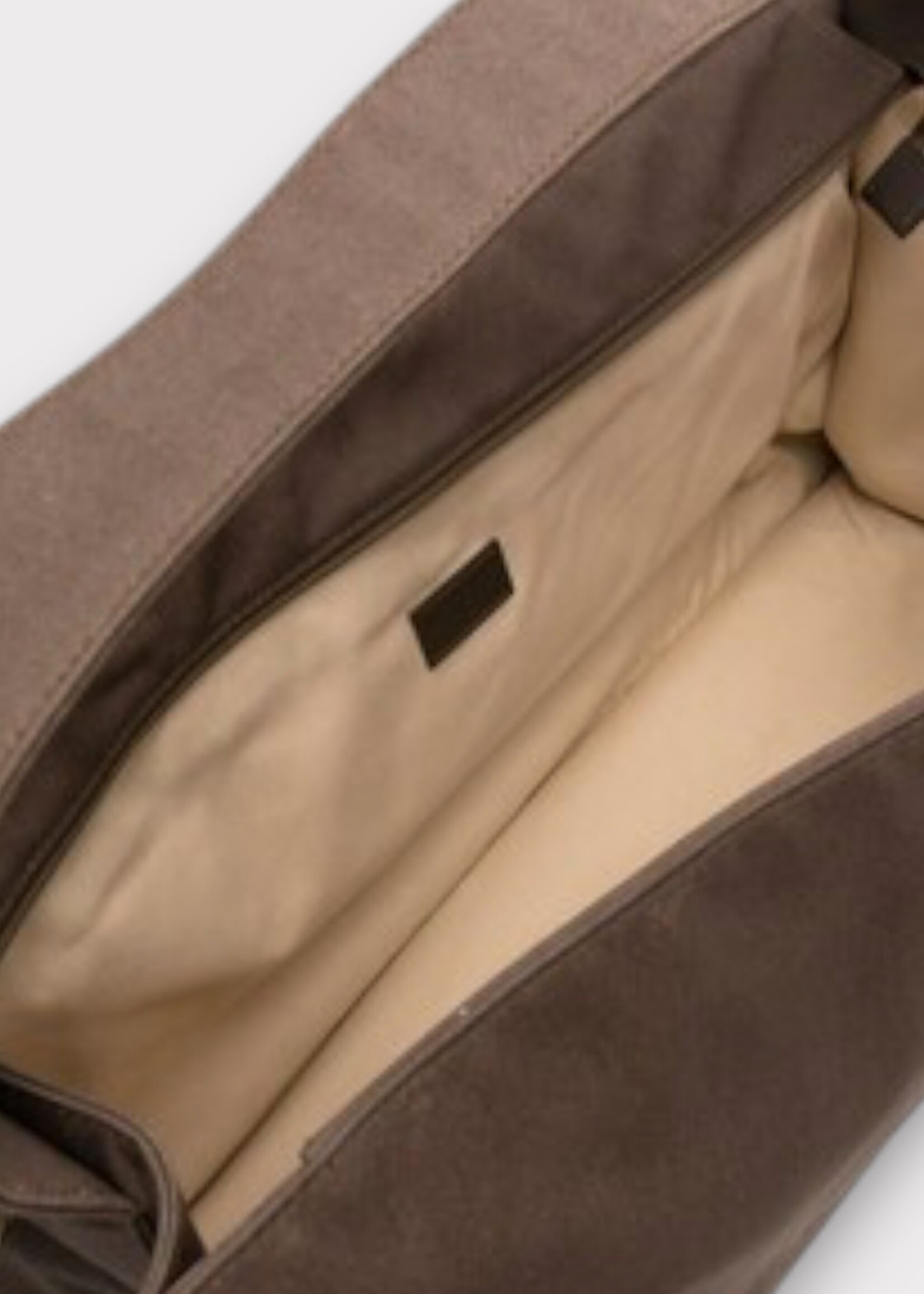 Jacquemus Jacquemus Bag, Brown, Le Bambino De Voyage Cotton Shoulder Flap Bag in Taupe