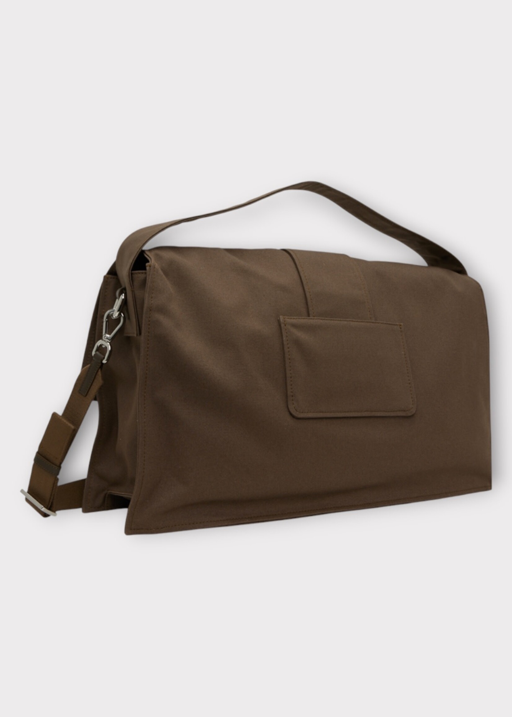 Jacquemus Jacquemus Bag, Brown, Le Bambino De Voyage Cotton Shoulder Flap Bag in Taupe