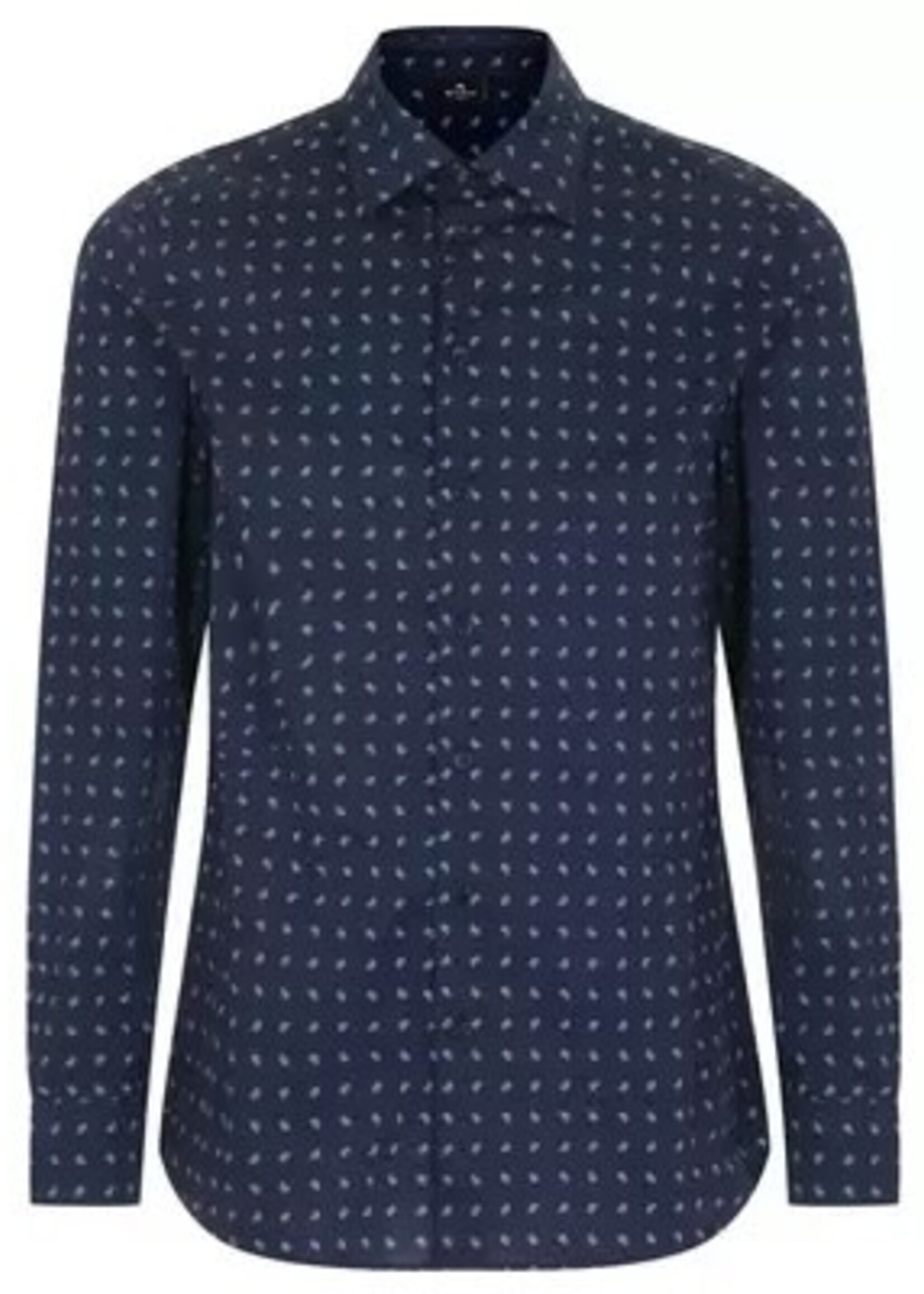Etro Etro Shirt, Blue, Cotton Regular Fit Shirt In Blue Navy w/ Micro Paisley Pattern