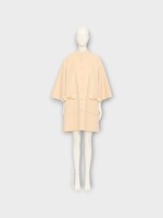 Valentino Valentino Coat, Beige, Wool & Cashmere Solid Compact Drap Coat In Birch w/ Bow Details