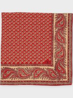 Valentino Valentino Scarf, Print, Silk 70x70 Foulard In Red & Beige w/ Voyage Imaginaire Print