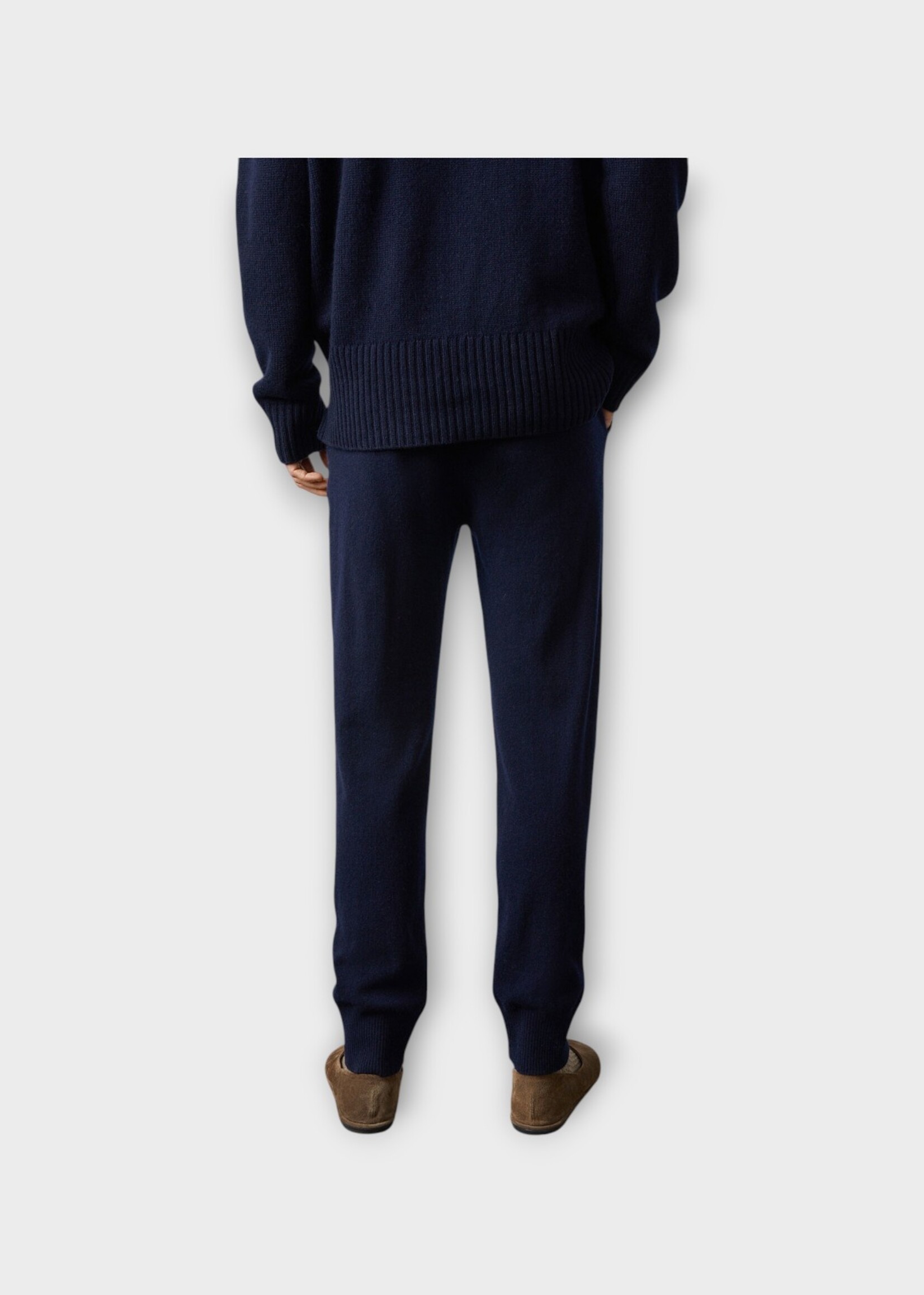 Lisa Yang Lisa Yang Trousers, Navy, Beaumont Cashmere Drawstring Waist Knitted Pants In Navy