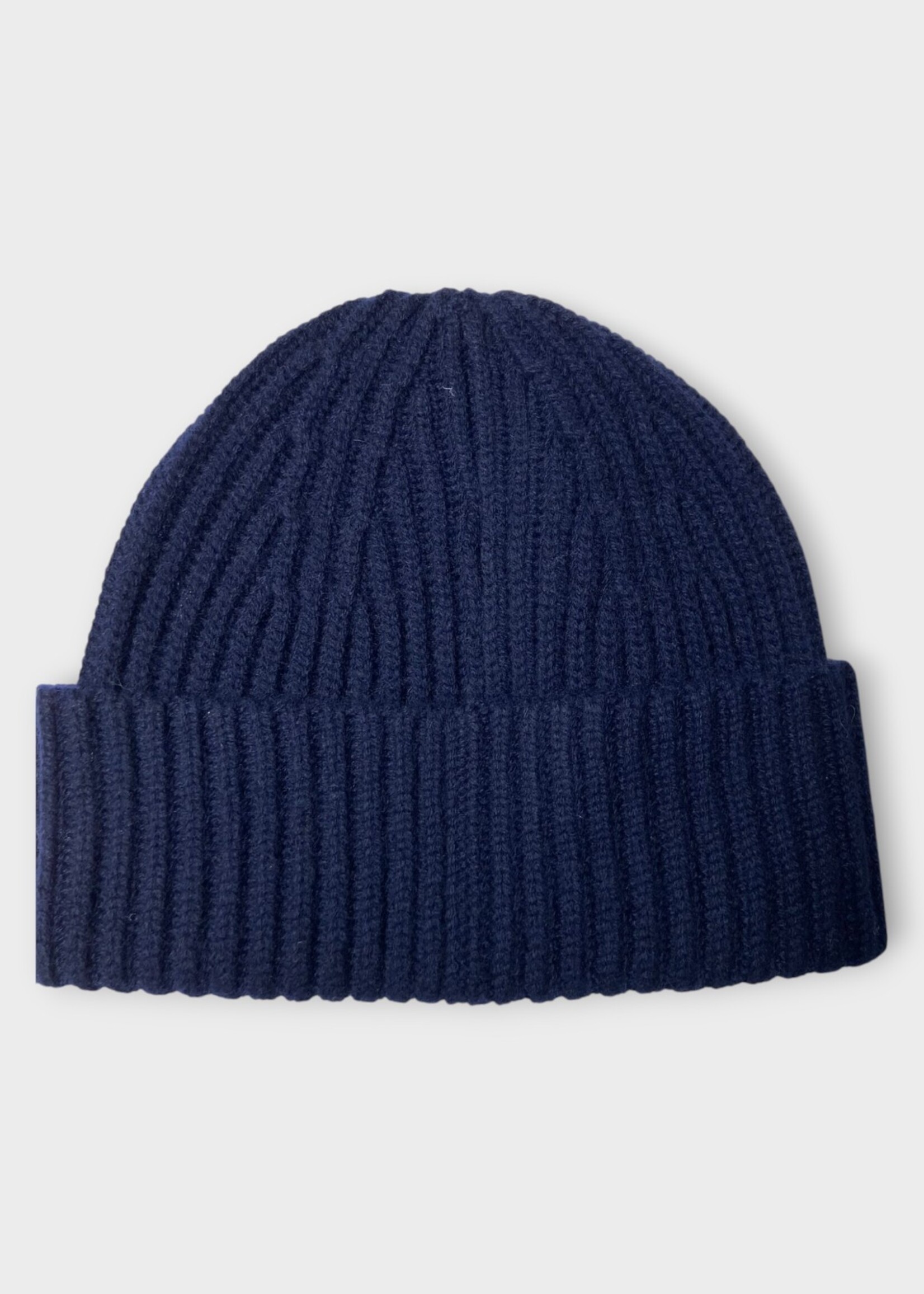 Lisa Yang Lisa Yang Hat, Navy, Menton Cashmere Ribbed Plain Beanie In Navy