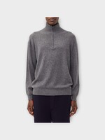 Lisa Yang Lisa Yang Knitwear, Grey, Augustus Cashmere Half Zipped Sweater In Graphite