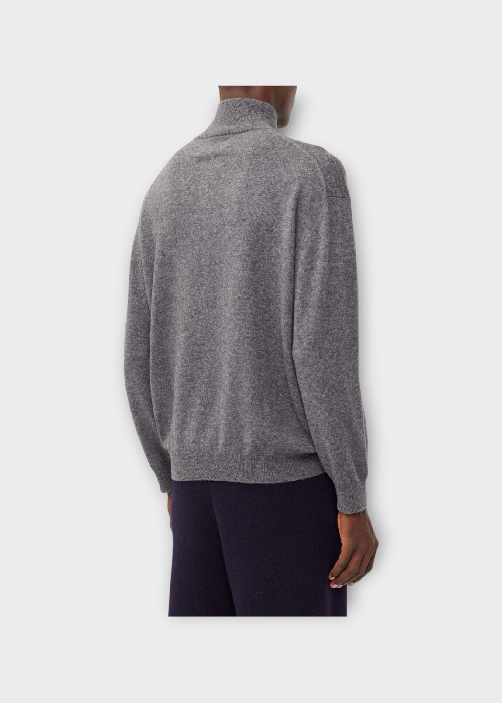 Lisa Yang Lisa Yang Knitwear, Grey, Augustus Cashmere Half Zipped Sweater In Graphite