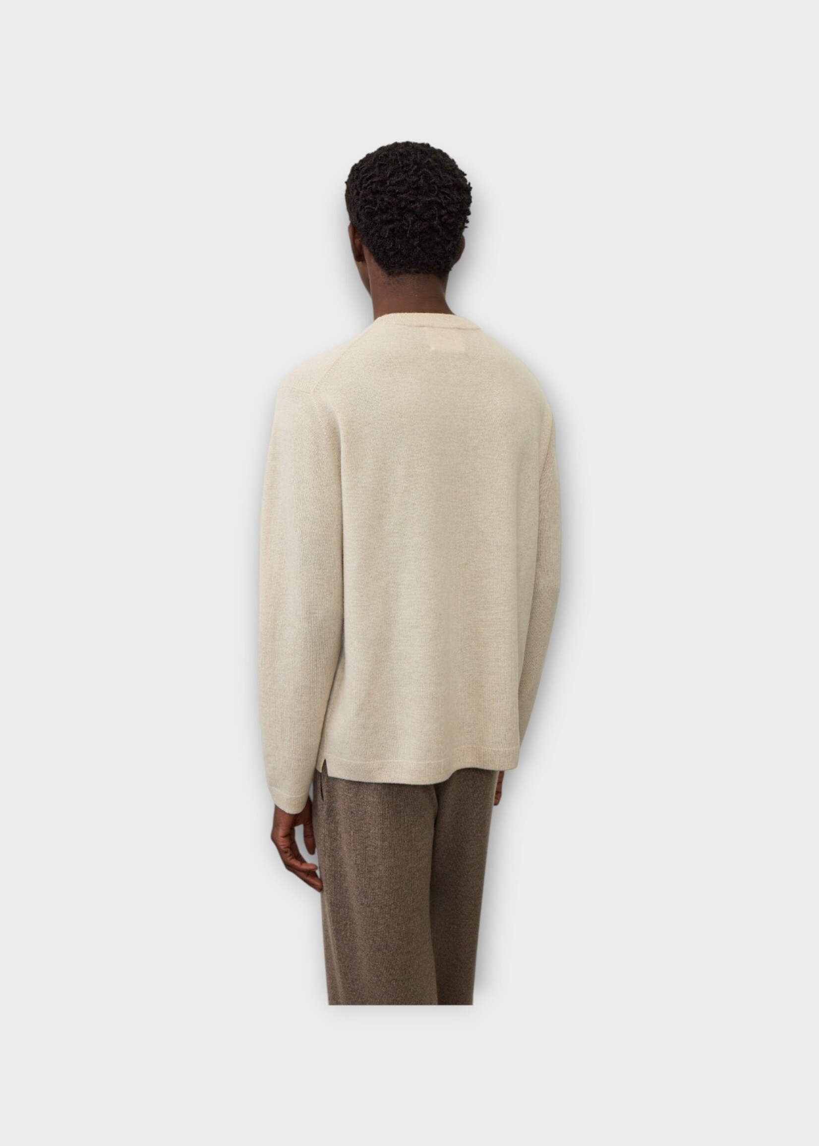 Lisa Yang Lisa Yang Knitwear, White, Mason Cashmere Crew Neck Sweater In Oyster