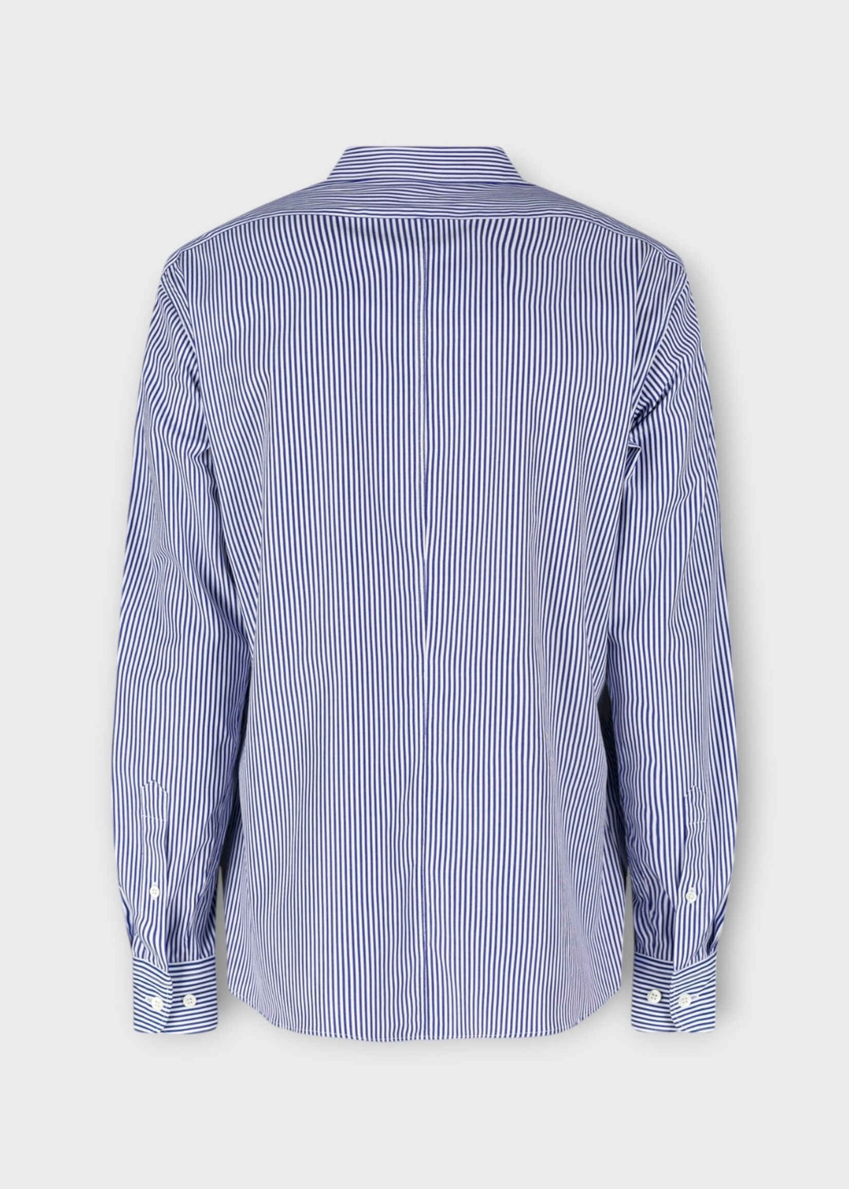 Dries Van Noten Dries Van Noten Shirt, Multi, Corbino Cotton Stripe Shirt In White & Navy