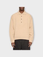 Jacquemus Jacquemus Knitwear, Beige, Merino Wool La Maille Vareuse Pallone Collared Button Up Knitwear