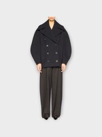 Jacquemus Jacquemus Jacket, Navy, Cotton Le Caban Ovalo Collared Button Up Jacket In Dark Navy #2