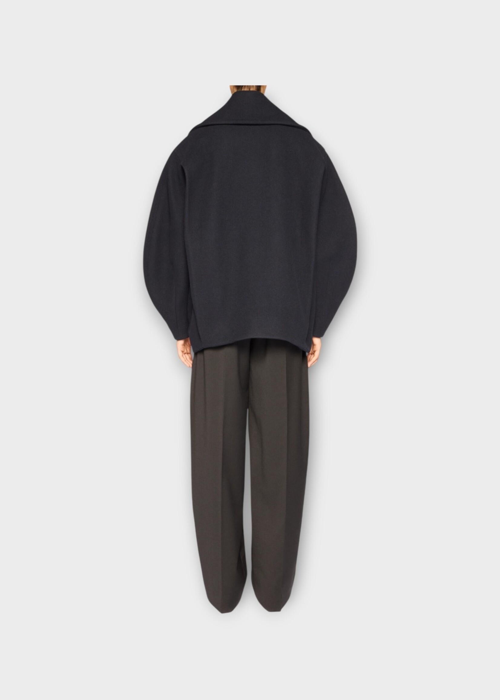 Jacquemus Jacquemus Jacket, Navy, Cotton Le Caban Ovalo Collared Button Up Jacket In Dark Navy #2