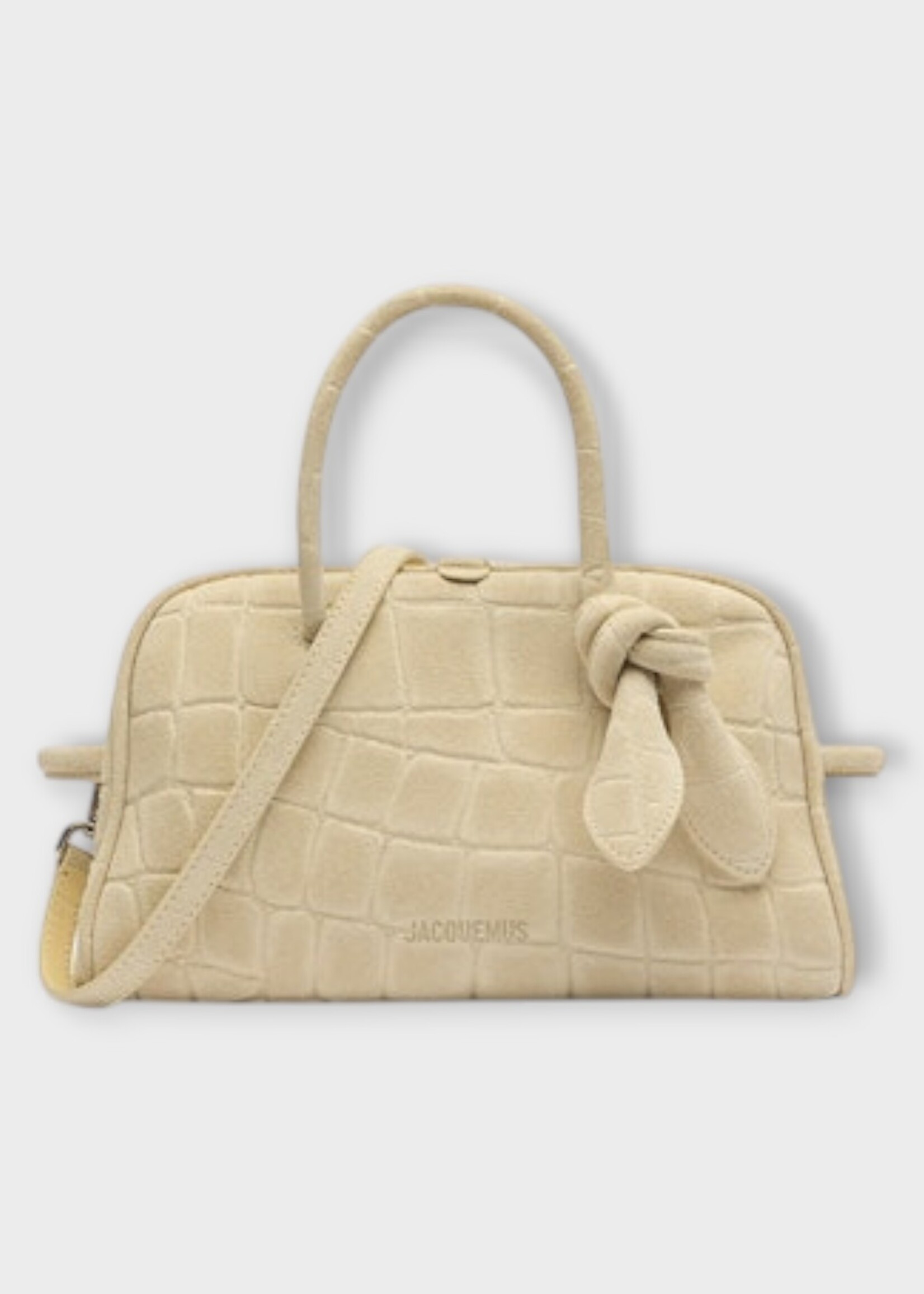 Jacquemus Jacquemus Bag, Beige, Le Petit Turismo Embossed Top Handle Bag In Ivory