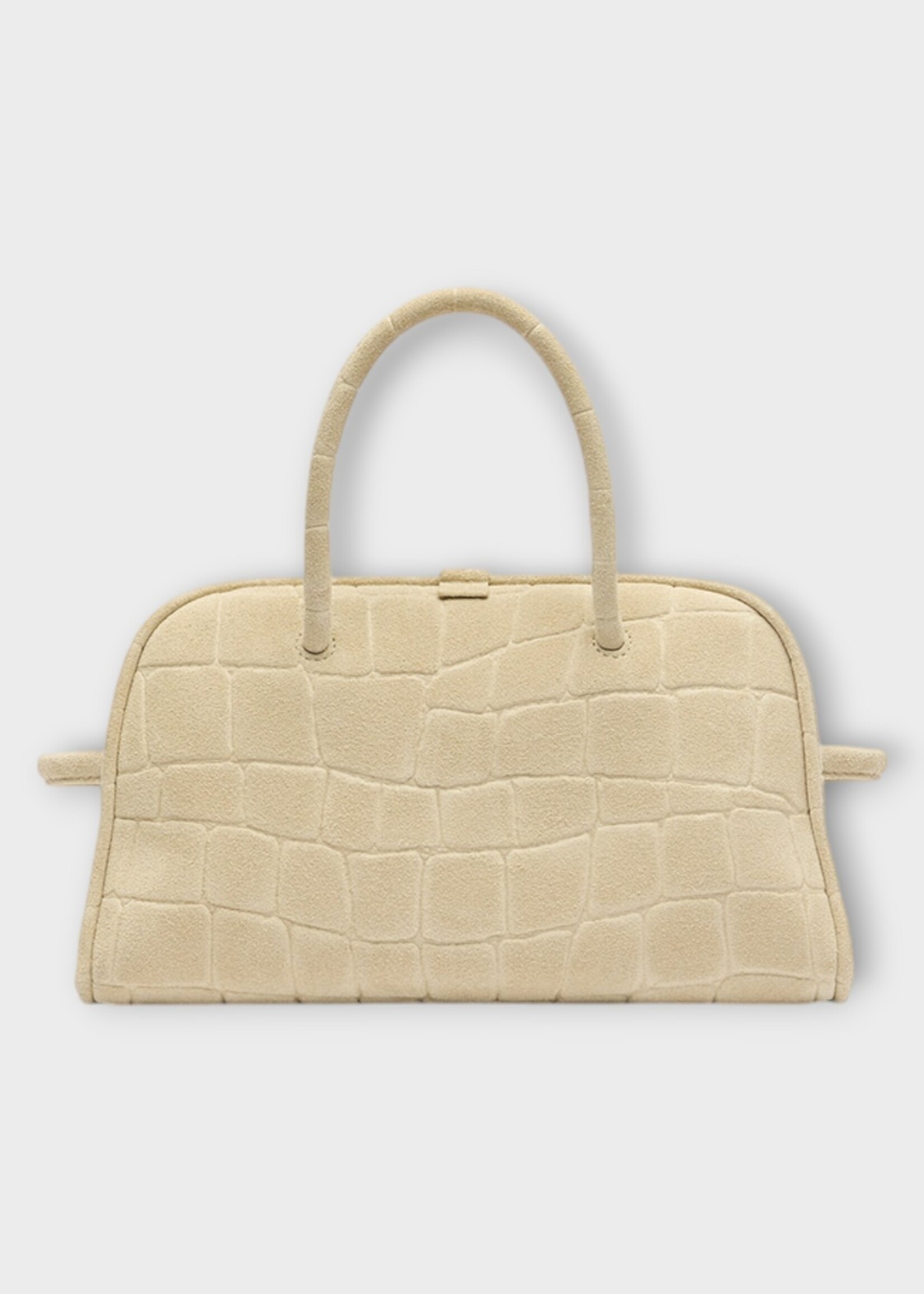 Jacquemus Jacquemus Bag, Beige, Le Petit Turismo Embossed Top Handle Bag In Ivory