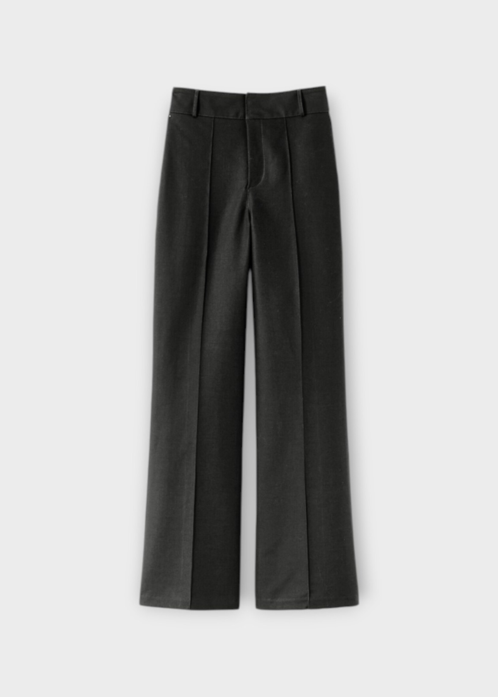 Destree Destree Trousers, Black, Wool Yoshitomo Stripe High Waist Pleated Pants