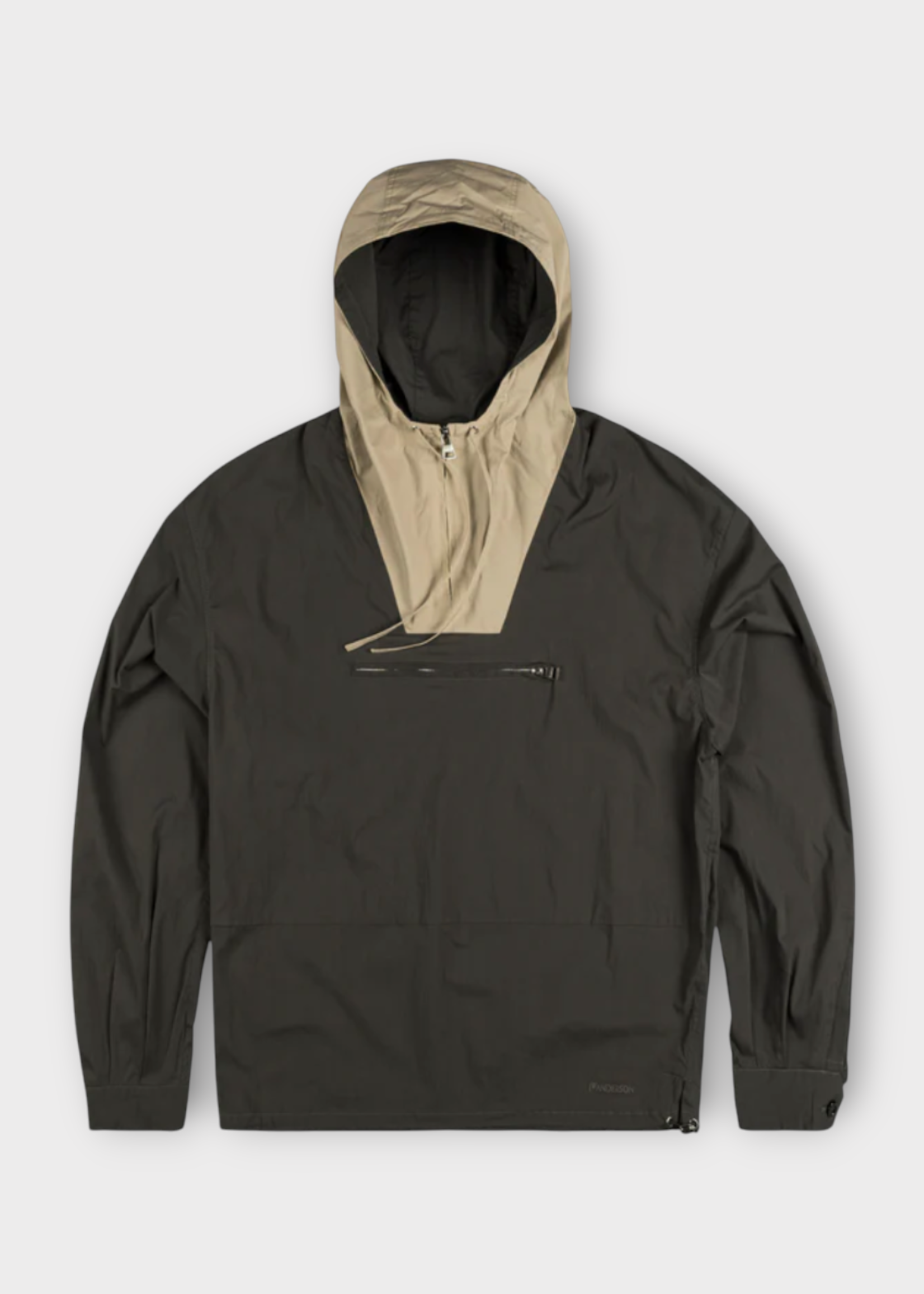 J.W. Anderson J.W. Anderson Jacket, Multi, Cotton Blend Nylon Contrast Hood Anorak In Charcoal