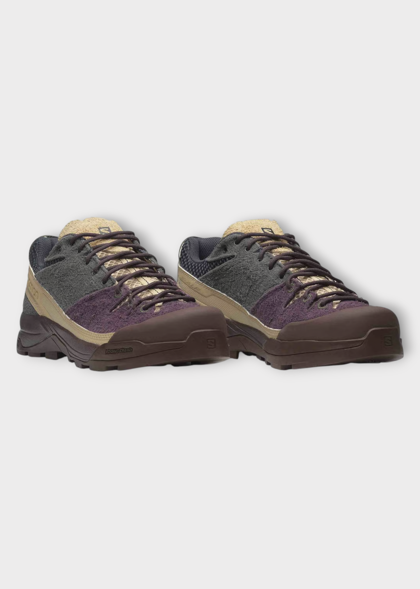 Salomon Salomon Sneakers, Multi, X-Alp Suede Sneakers In Plum Perfect, Nine Iron & Safari