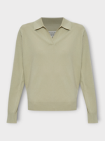 Maison Margiela Maison Margiela Polo, Green, Wool Collared Polo Shirt In Pale Green