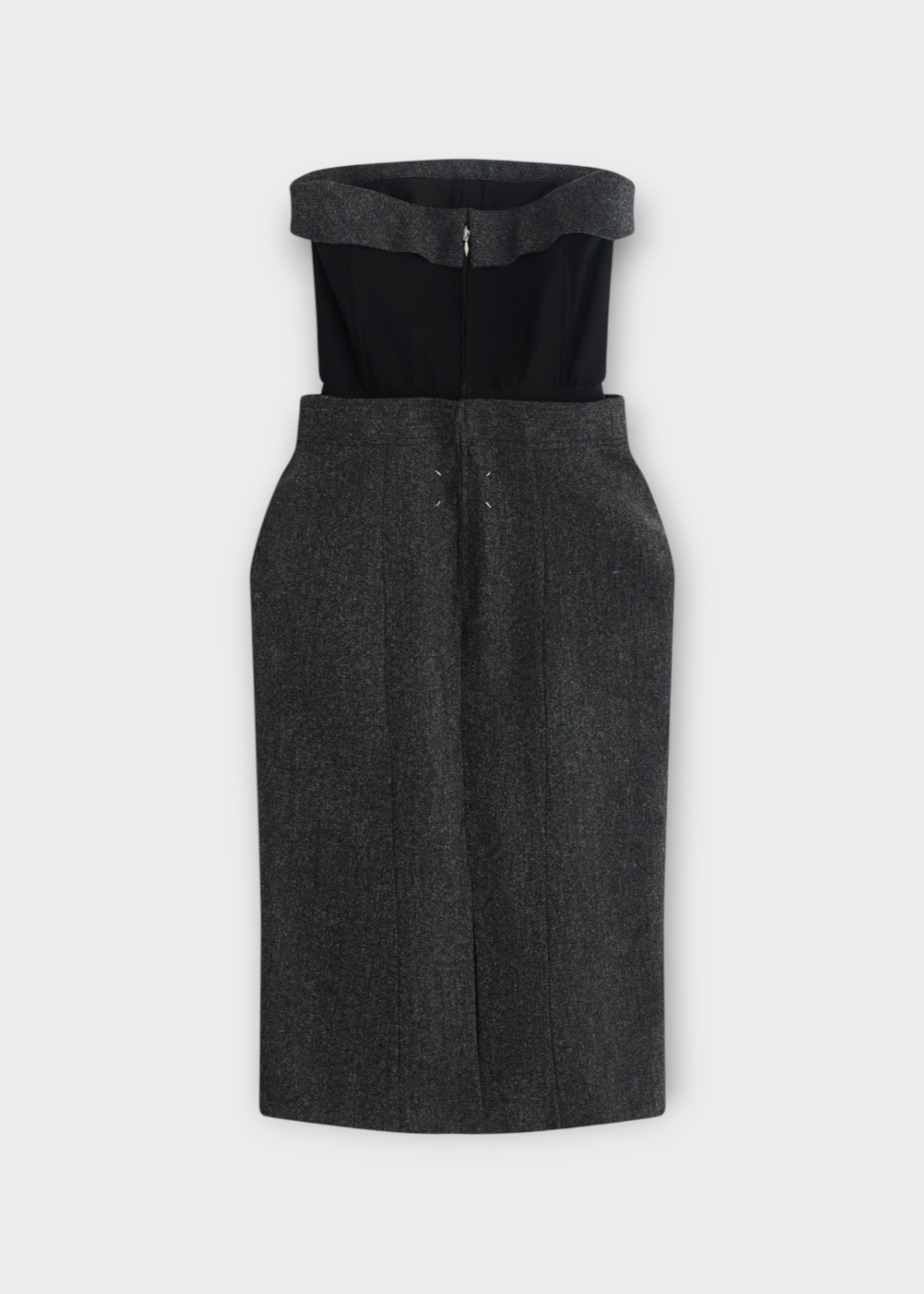Maison Margiela Maison Margiela Dress, Grey, Wool Sleeveless Midi Dress In Dark Grey Melange