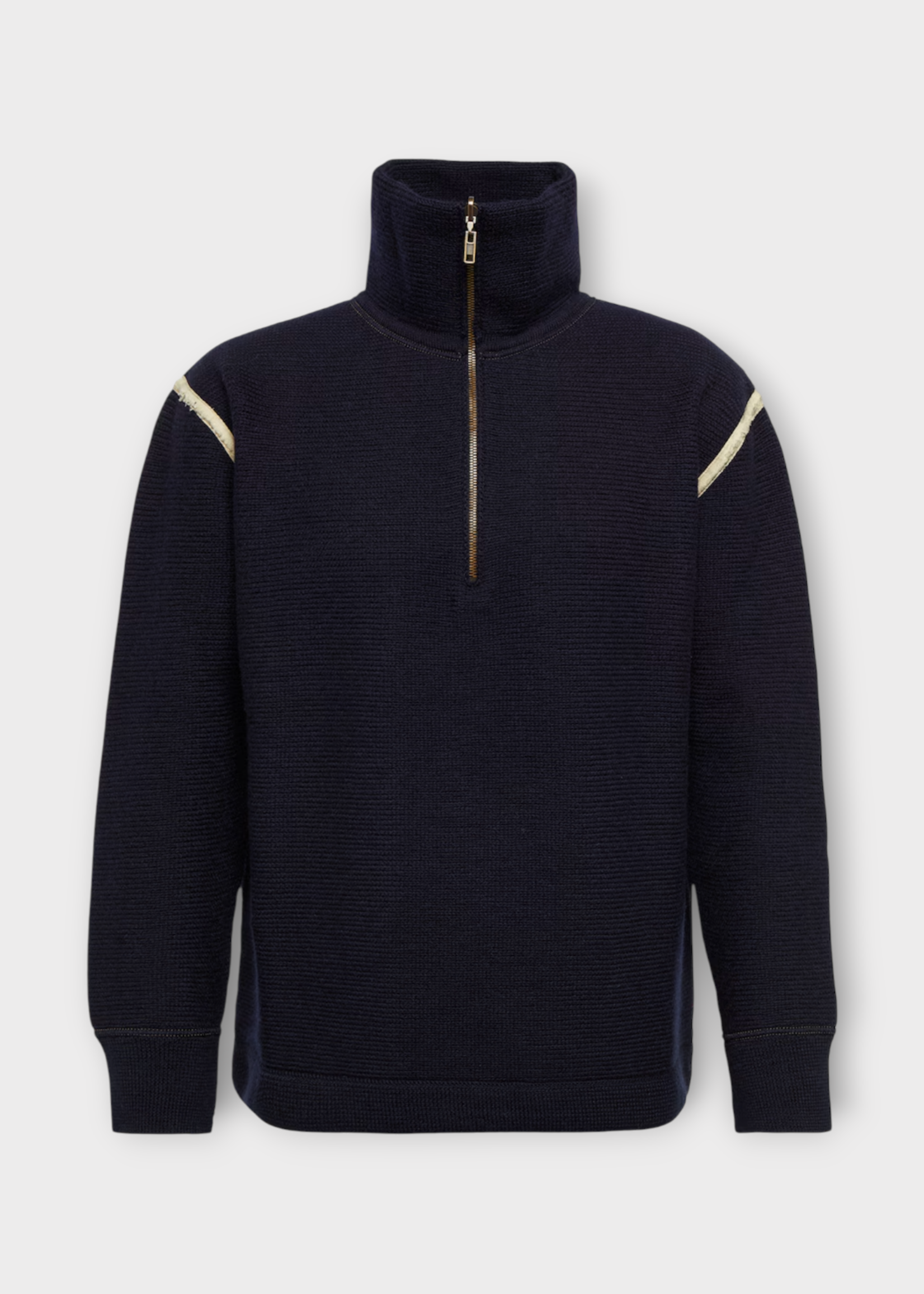 Maison Margiela Maison Margiela Knitwear, Black, Virgin Wool Half Zipped Collar Sweater In Black