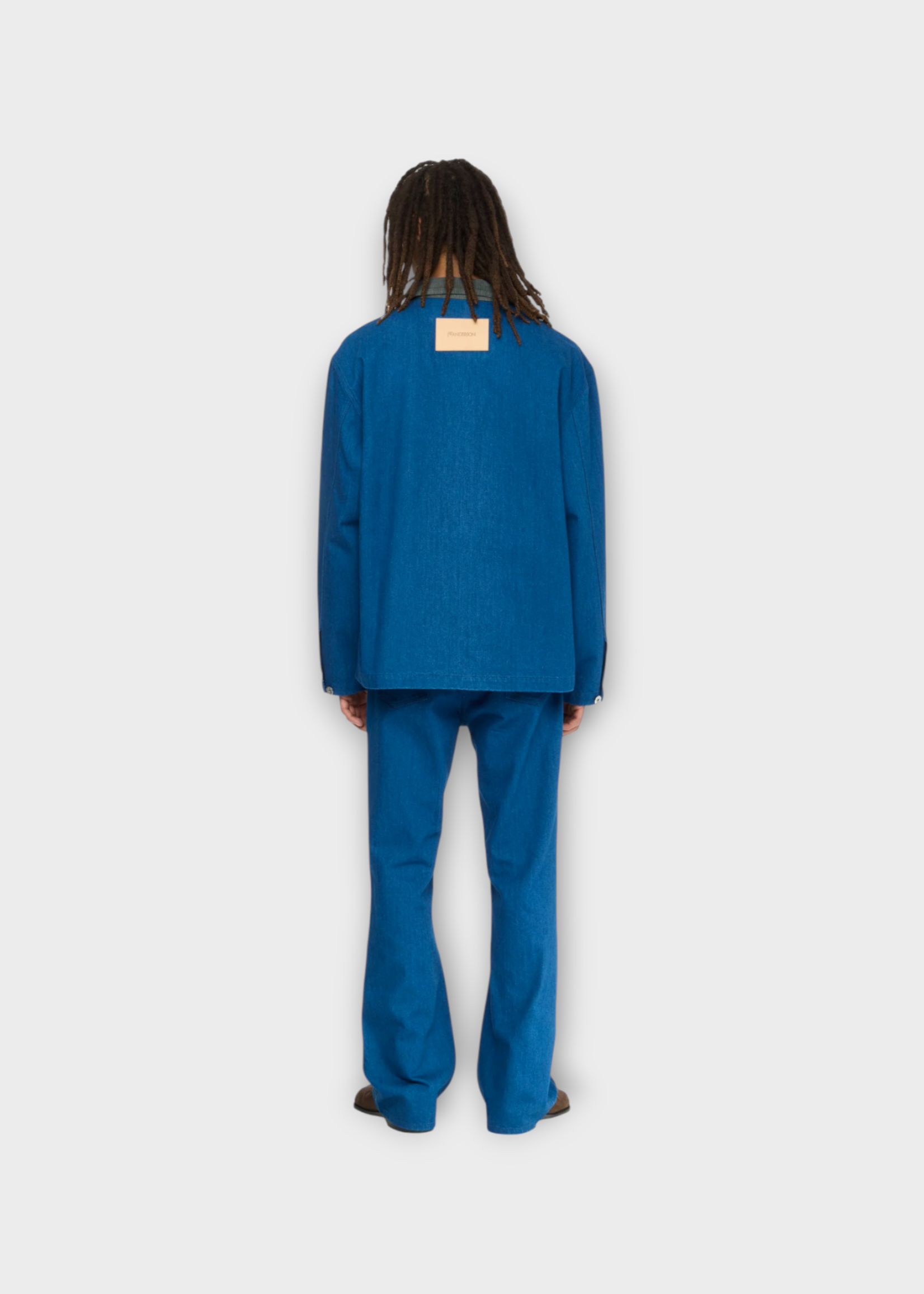 J.W. Anderson J.W. Anderson Shirt, Blue, Cotton Relaxed Fit Rugby Shirt In Bright Blue w/ Patch Pockets