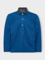 J.W. Anderson J.W. Anderson Shirt, Blue, Cotton Relaxed Fit Rugby Shirt In Bright Blue w/ Patch Pockets