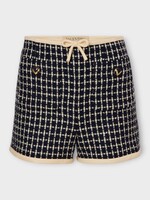 Valentino Valentino Shorts, Multi, Wool & Cotton Boucle' Shorts In Navy & Ivory