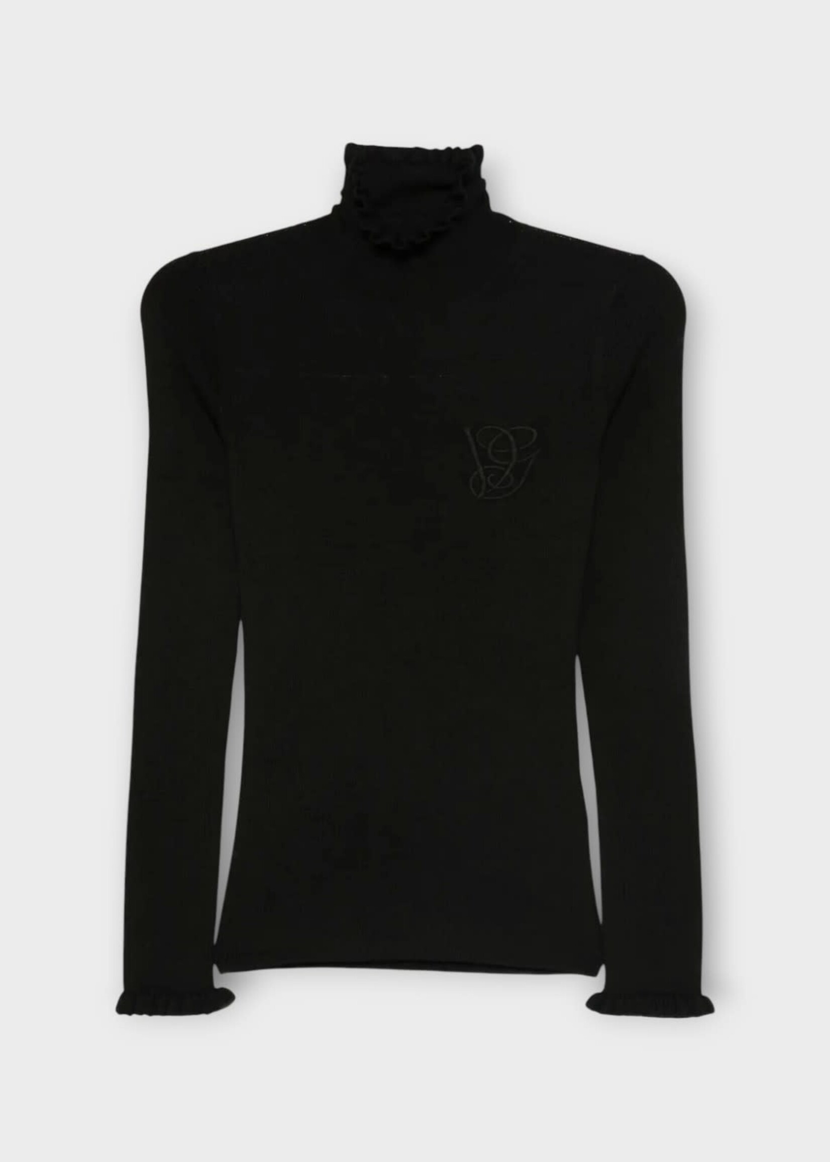 Valentino Valentino Knitwear, Black, Wool Turtle Neck Top In Black