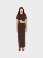 Christopher Esber Christopher Esber Dress, Brown, Gutsy Rib Maparadita Lattice Separation Cut Out Dress In Espresso