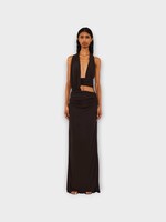Christopher Esber Christopher Esber Dress, Brown, Dry Jersey Draped Cummerbund Jersey Dress In Espresso