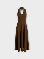 Khaite Khaite Dress, Brown, Melina U-Neck Sleeveless Long Dress In Bark