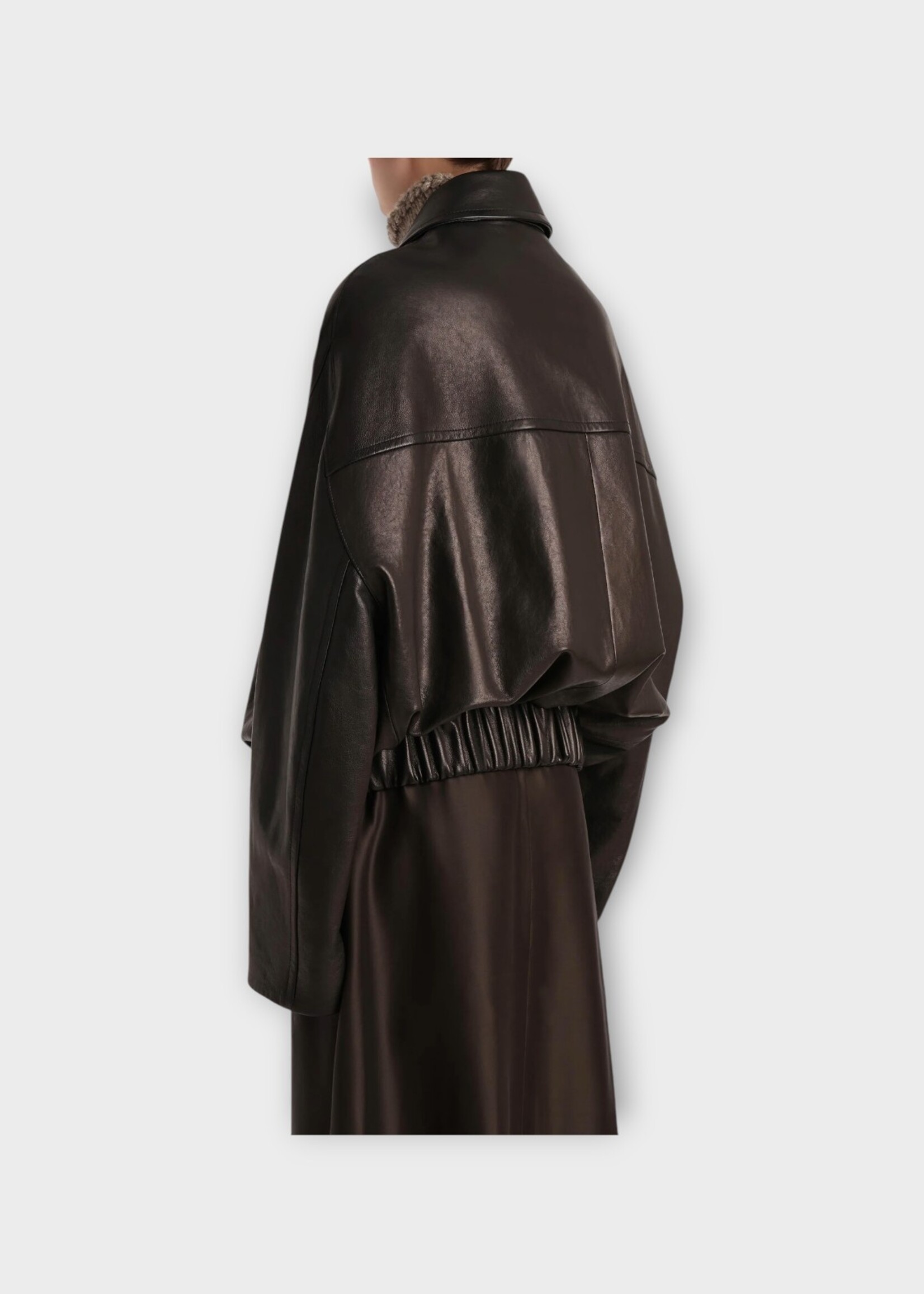 Khaite Khaite Jacket, Black, Odin Lamb Leather Collared Zipped Up Jacket In Black