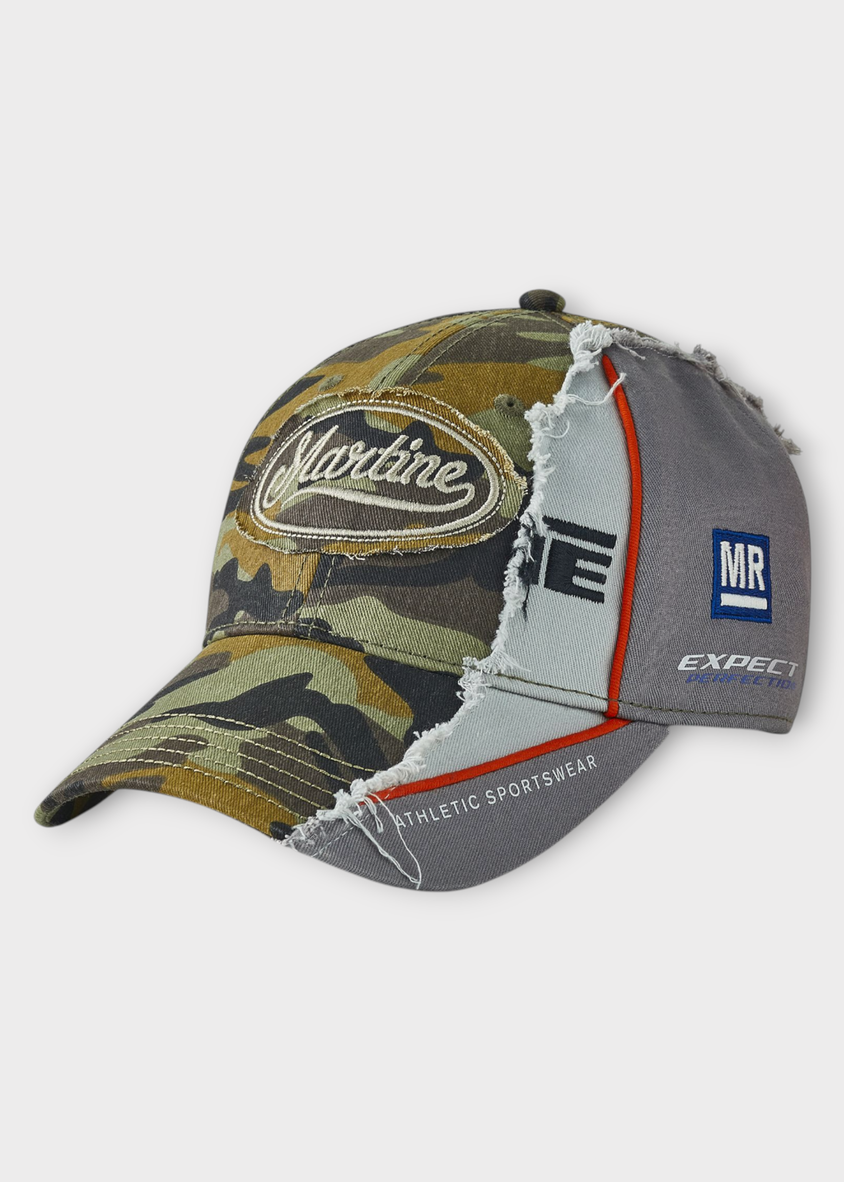 Martine Rose Martine Rose Hat, Print, Cotton Collage Basball Cap In Green w/ Camouflage Print