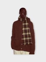 Bode Bode Scarf, Multi, Wool Woodcrest Checked Scarf In Brown & Green