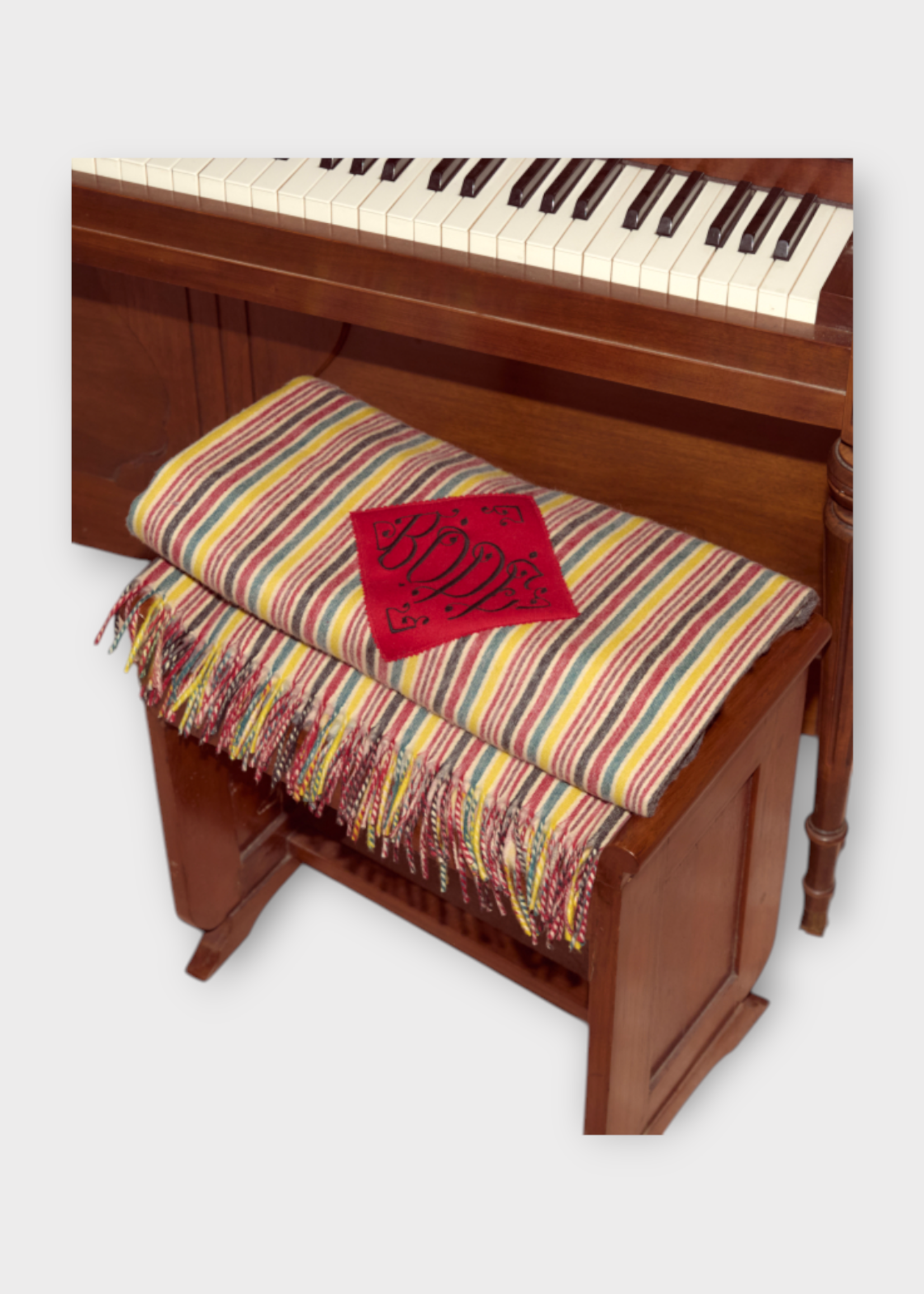 Bode Bode Blanket, Multi, Merino Wool Lawrence Throw Stripes Blanket w/ Bode Patchwork