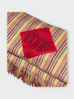 Bode Bode Blanket, Multi, Merino Wool Lawrence Throw Stripes Blanket w/ Bode Patchwork