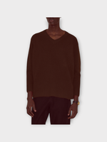 Bode Bode Knitwear, Brown, Cashmere & Wool V-Neck Currant Sweater In Dark Brown