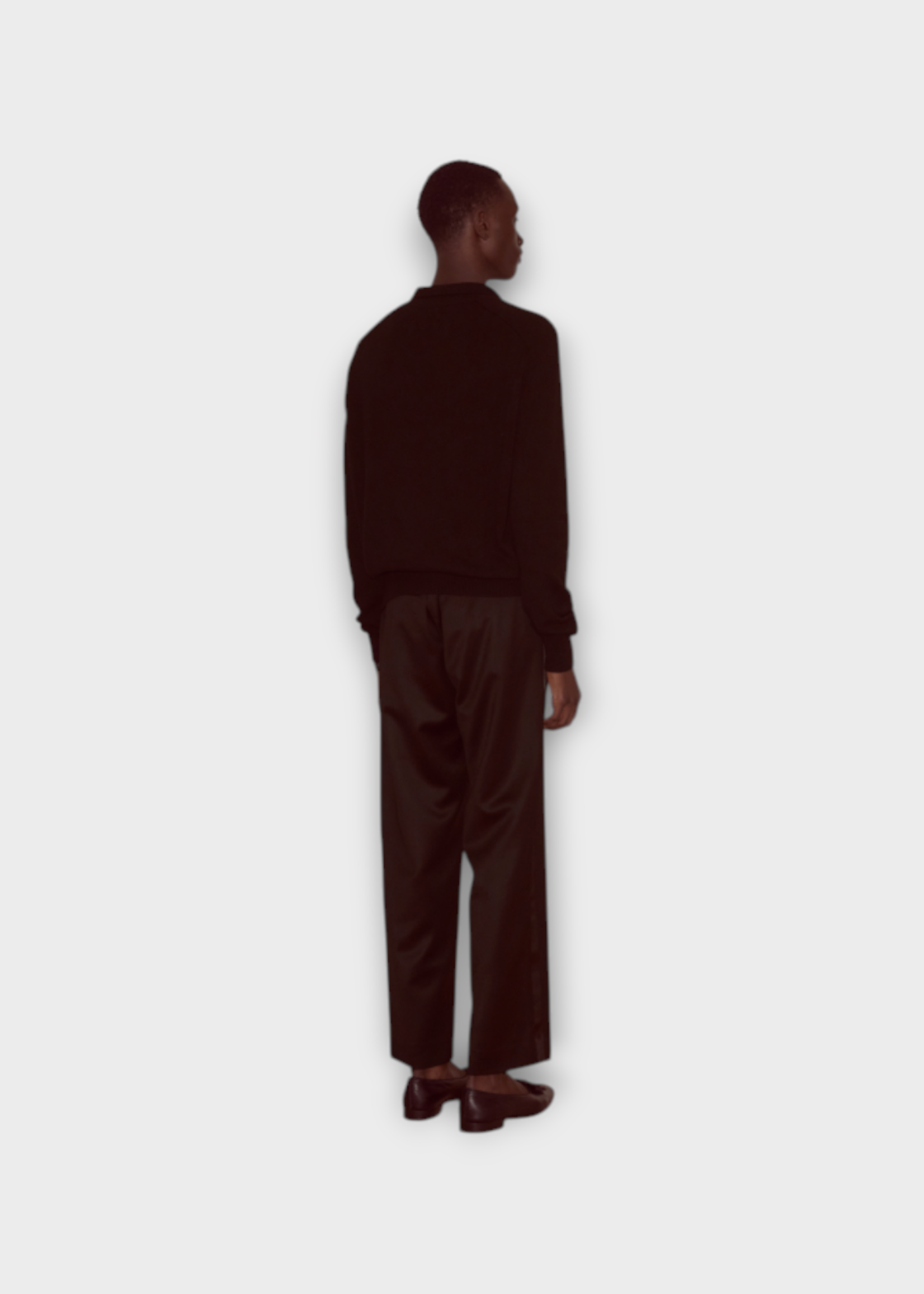 Bode Bode Sweater, Black, Cashmere Collared Button Up Long Sleeve Polo Sweater