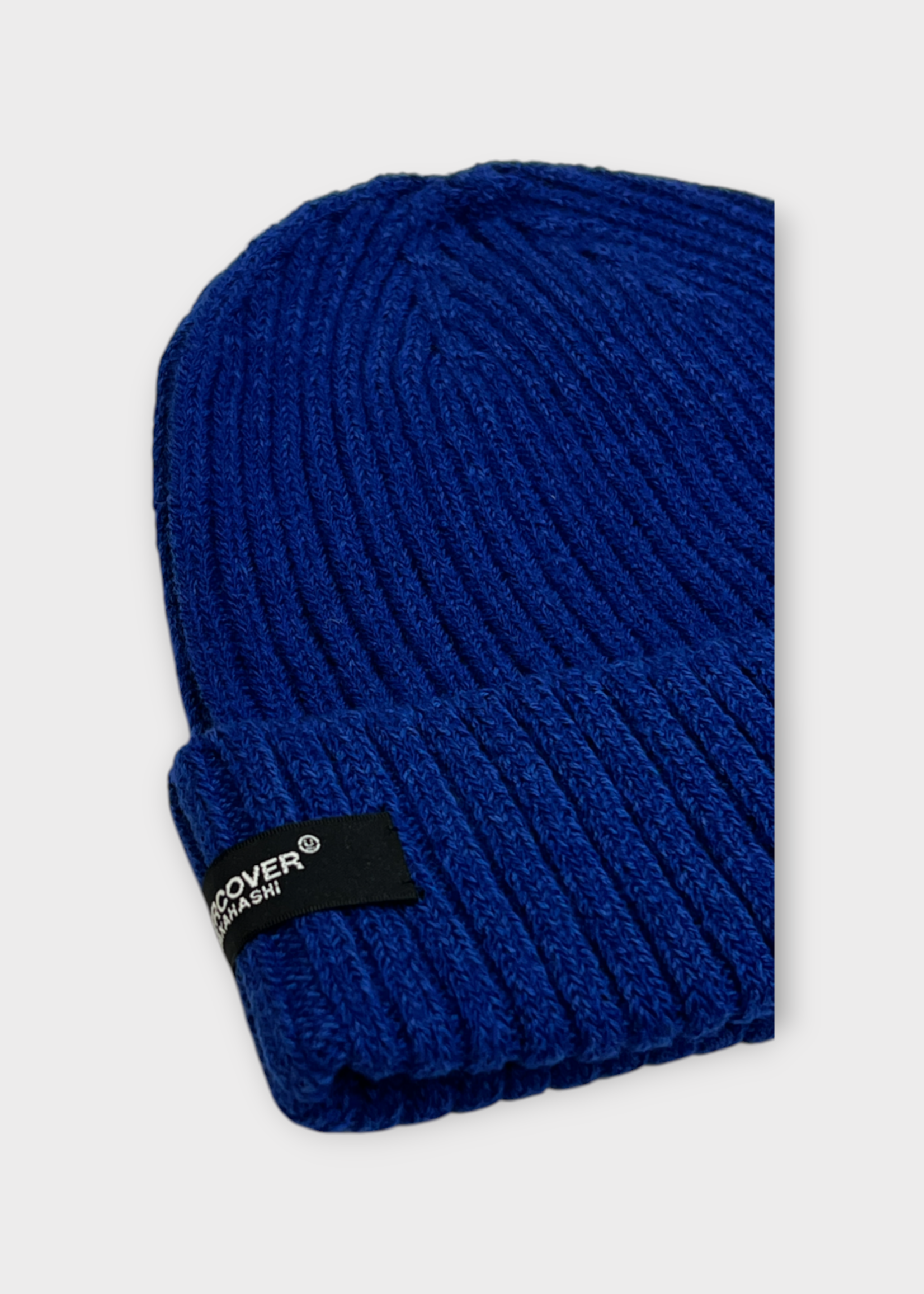 Undercover Undercover Hat, Blue, Cotton & Wool Mix Ribbed Beanie in Blue