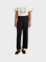 Bode Bode Trousers, Blue, Merino Wool Crepe Knit Jogger Pants w/ Elastic Waist