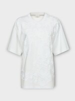 Dries Van Noten Dries Van Noten T-Shirt, White, Hegels Cotton Crew Neck Short Sleeve Embroidered T-Shirt
