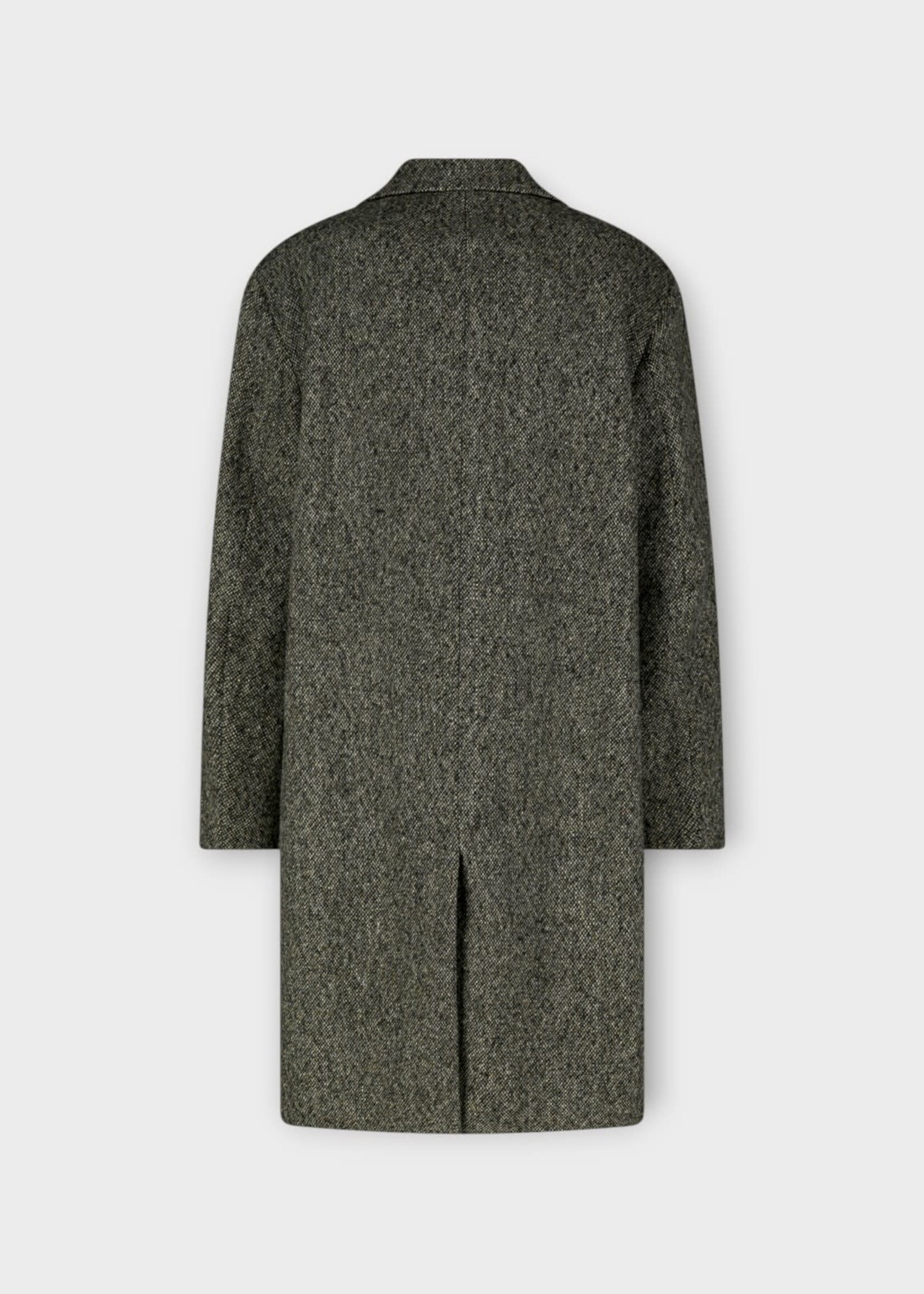 Dries Van Noten Dries Van Noten Coat, Grey, Rustic Wool Single Breasted Coat