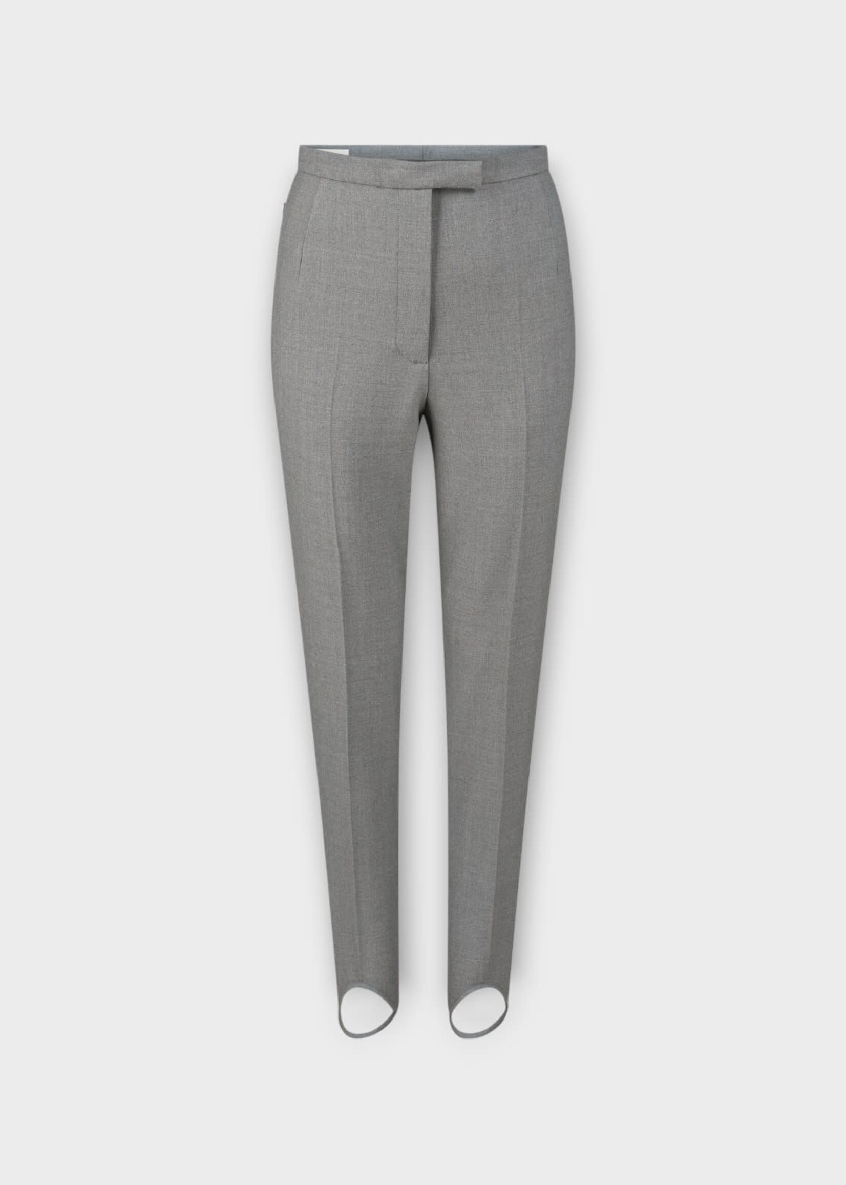 Dries Van Noten Dries Van Noten Trousers, Grey, Pandora Stretchy Wool Fitted Stirrup Pants w/ Pleats