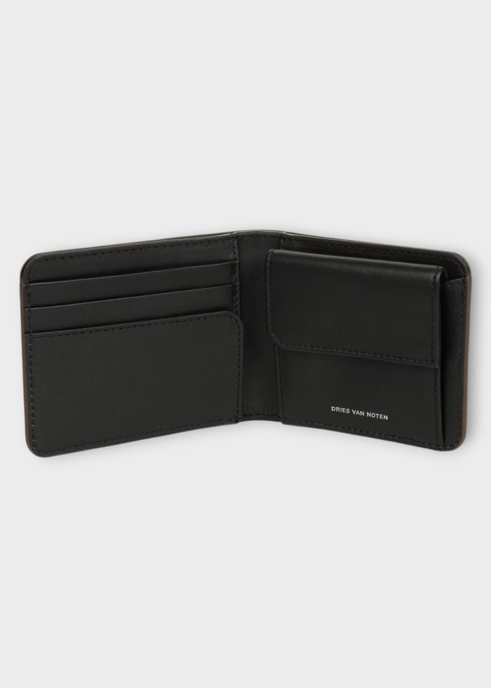 Dries Van Noten Dries Van Noten Wallet, Brown, Calf Leather DVN Embossed Wallet In Olive