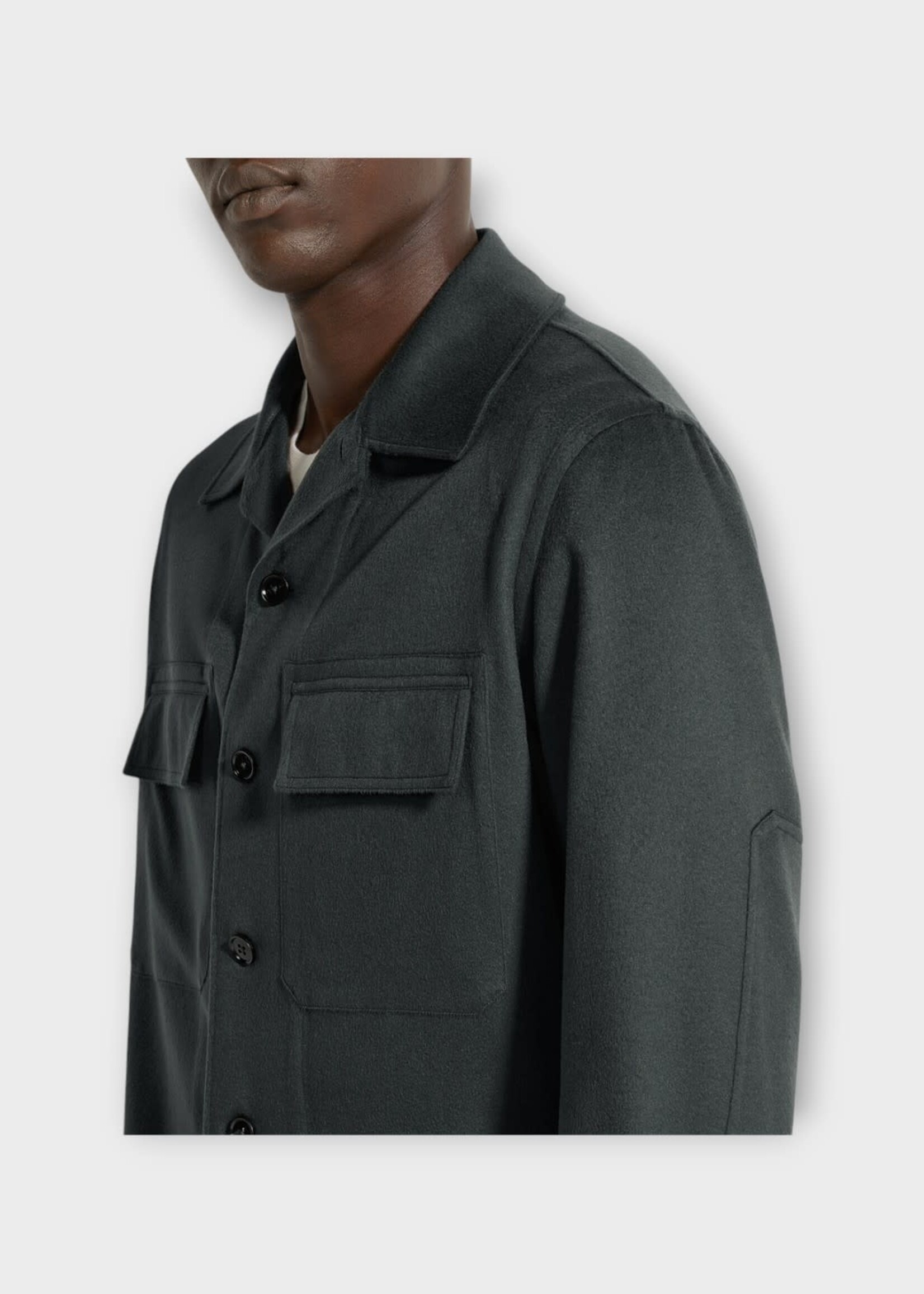 Zegna Zegna Jacket, Black, Cashmere Collared Buttoned in Black w/ Chest Pockets