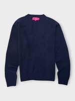 The Elder Statesman The Elder Statesman Knitwear, Navy, Cashmere Simple Crew Neck Sweater In Navy