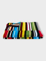 The Elder Statesman The Elder Statesman Blanket, Multi, Cashmere Racing Striped Blanket in Multicolour w/ Rugby Stripes x TASONI EXCLUSIVE