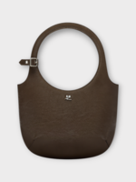 Courreges Courreges Bag, Brown, Calf Leather Holy Naplack Bag In Truffle w/ Top Handle