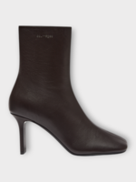 Courreges Courreges Heels, Brown, Nappa Leather Square Toe 80 Ankle Boots In Tapioca